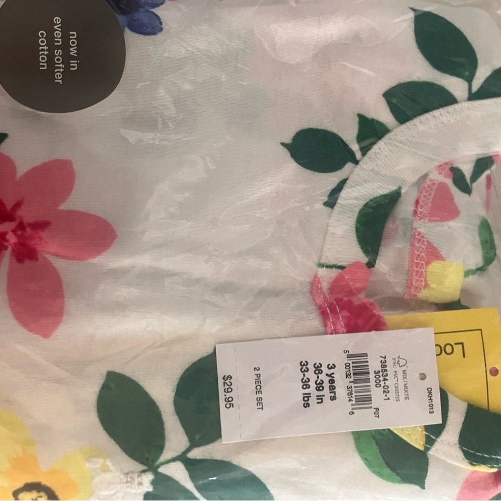 GAP Kids Colorful Floral Set - White, Pink, Green, Yellow